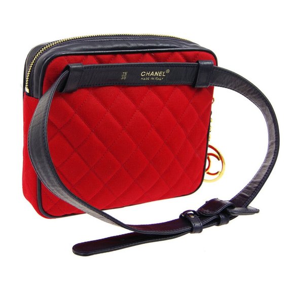 Authentic CHANEL Quilted CC BUM Belt Bag 1747838 Purse Bi-Color Canvas Leather - Picture 2 of 12